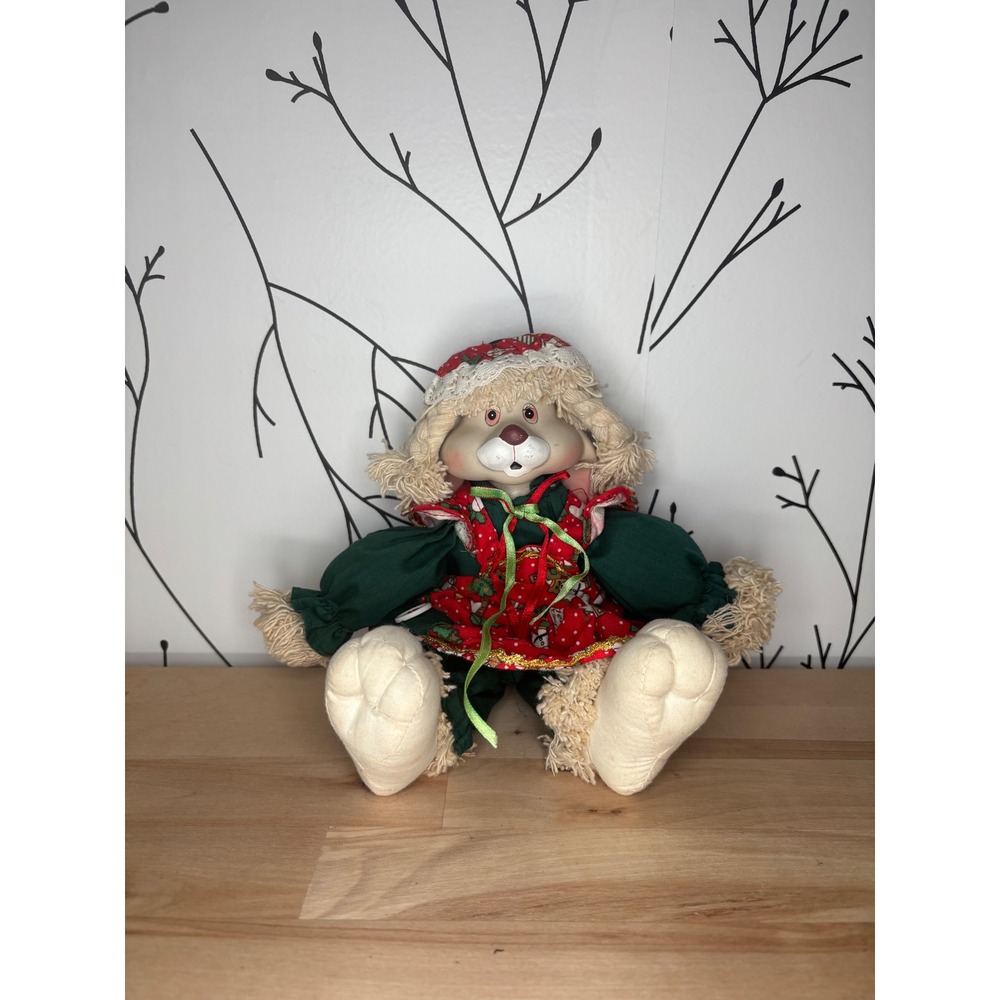 Vintage 1995 House of Lloyd Hip and Hop Christmas Bunny Plush Porcelain Face